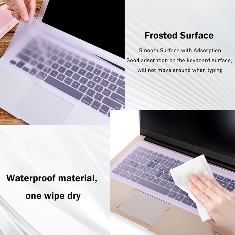 EKIND 2 Sheets Universal Waterproof and Dustproof Keyboard Cover for 15-17 Inch Laptops, with Keypad Keyboard Cover Size (L:14.17" x W:5.08"), Ultra Thin Silicone Skin Protector (Purple) - Image 5