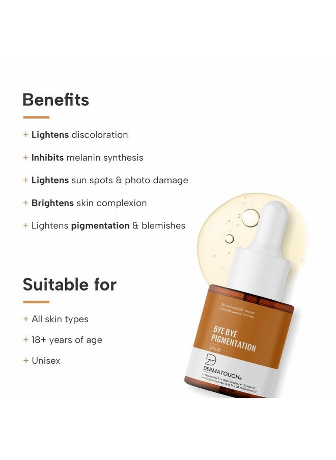 DERMATOUCH Bye Bye Pigmentation Serum | For Pigmentation, Dark Spots, Blemishes | For All Skin Types | For Both Men & Women | 18Ml  - Image 2