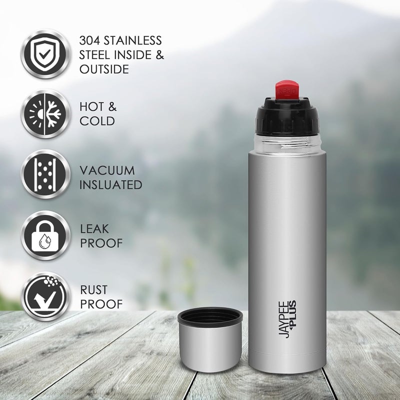 Jaypee Plus Max Thermosteel Water Bottle 500 ml 24 Hours Hot and Cold Water Bottle with Drinking Lid Leak Proof Insulated Bottle Flask Metallic - Image 5