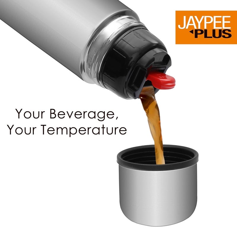 Jaypee Plus Max Thermosteel Water Bottle 500 ml 24 Hours Hot and Cold Water Bottle with Drinking Lid Leak Proof Insulated Bottle Flask Metallic - Image 4