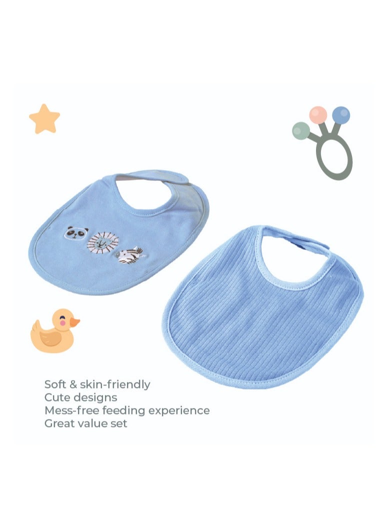 Nurtur Feeding Gift Set - 2 pack bibs & 2 burpcloths - Blue Multi/Boy - Image 5