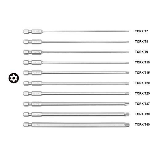 Protorq TORX Tamper Resistant Bits, Security TORX & Star Bits (T7-T40), 150mm, 10-Piece Set, High Grade S2 Steel - Image 2