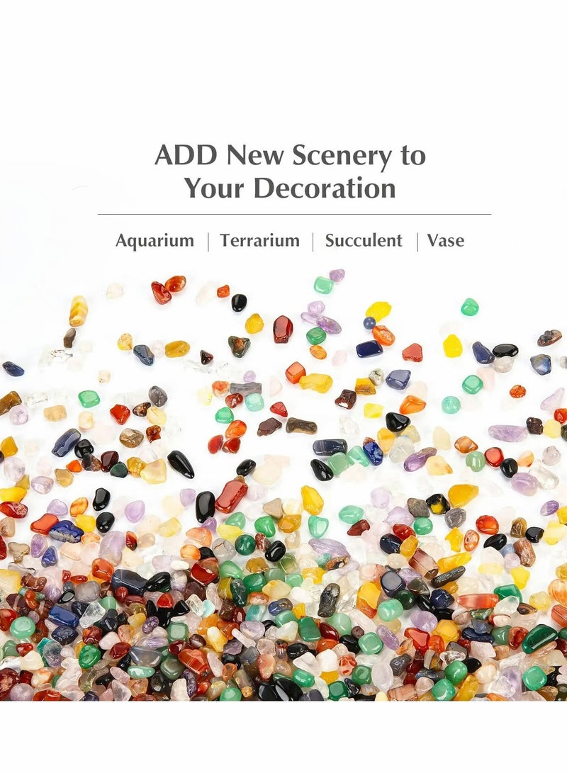 SYOSI Decorative Rocks, Colorful Crystal Decorative Rocks, 0.3 Polished Stones for Vase Filler Aquarium Fish Tank Gravel Air Plant Flower Pots Succulents - Image 2