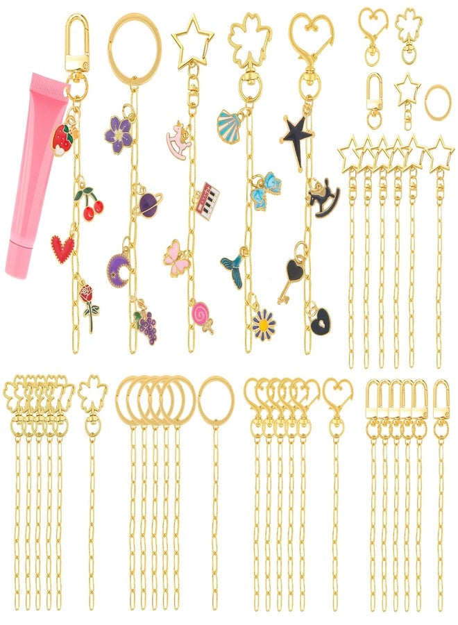 Ecoofor 50 Set Keychain Making Kit, 5 Style Metal Keychain Clips with Swivel Snap Hooks, Lobster Clasps, Key Rings & Extender Chains for DIY Crafts, Jewelry, Bags, Keychains & Gift Accessories - Image 1