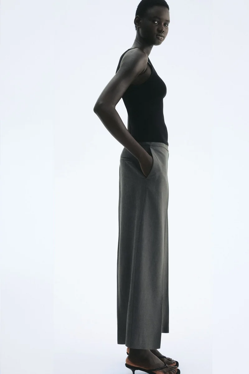 اتش اند ام بنطلون رسمي من مزيج الكتان