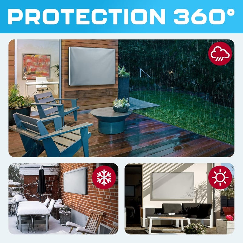 Garnetics Outdoor TV Cover 55 Inch Weatherproof and Waterproof | TV Cover for Outside 55 | Outdoor TV Enclosure | Smart Shield TV Screen Protector for Outside TV | 55 Inch TV Cover Outdoor | TV Display - Image 4