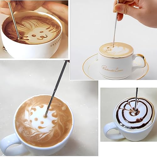 Homepixi Milk Frothing Pitcher (350ML) with Coffee Art Needle, 304 Stainless Steel Espresso Coffee Pitcher for Latte Art, Jug for Milk Frothing, Barista Tools for Cappuccino & Coffee - Image 4