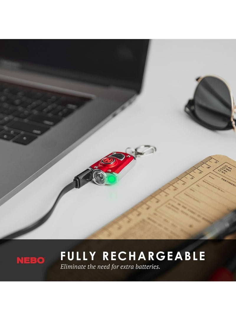 NEBO Key Ring Flashlight, Rechargeable LED Keychain Light, Compact And Portable Mini Pocket Flashlight, Super Bright Handheld Keychain Torch For Indoor And Outdoor, (1pc, Black)  - Image 4