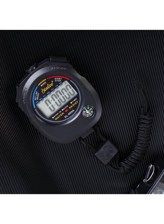 Generic Manufacturers Supply Sports Competition Electronic Stopwatch Outdoor With Compass Weekly Landing Code Meter Timer-Display Accuracy:XL-009A Button Battery Black  - Image 3