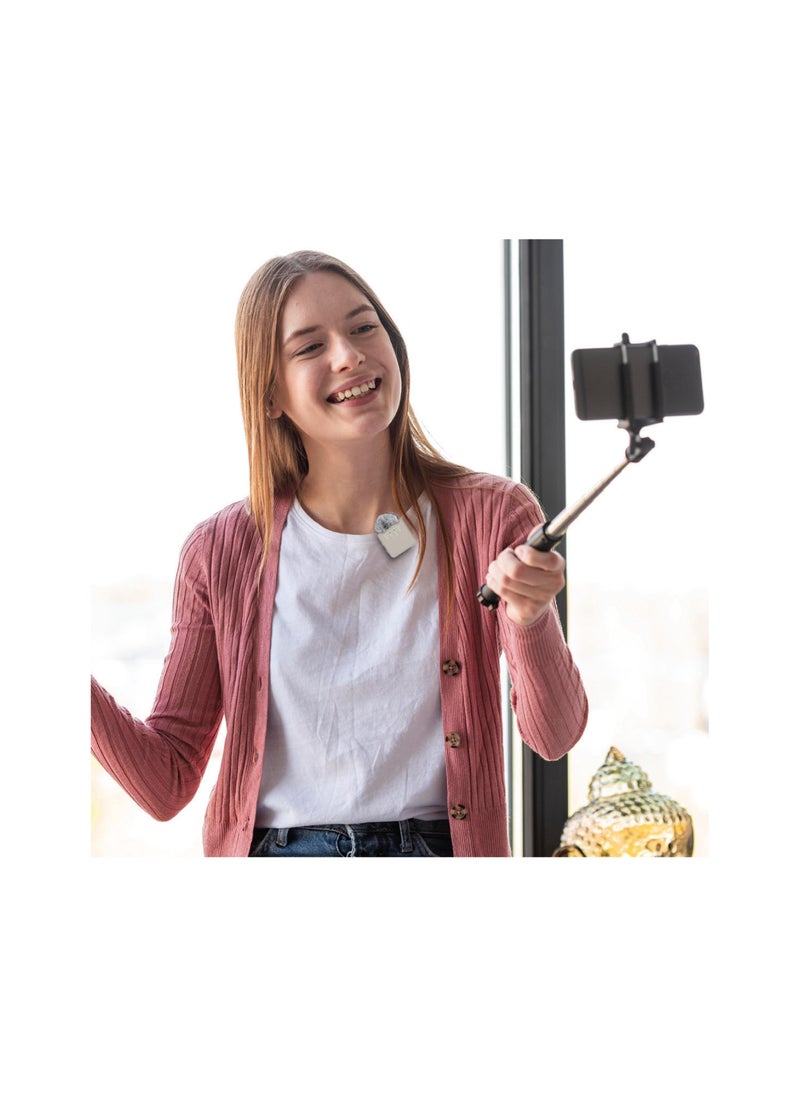 GREEN LION GLM-Professional Wireless Mic, Up To 100M Working Distance, 2.4GHz Digital Transmission, 7H Working Time, Environment Noise Cancellation, 2 Microphones & 1 Receiver, 360° Pick Up - White  - Image 4