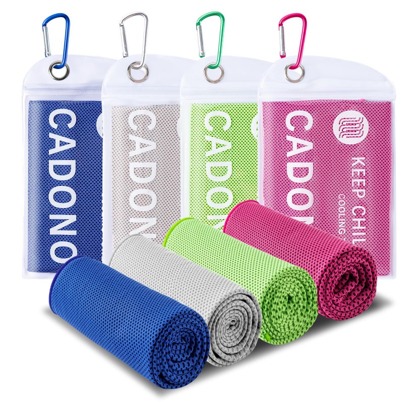 4 Pack Cooling Towel 40x12 Soft Breathable Chilly Towel Ice Towel Microfiber Towel for Yoga Sport Running WorkoutGym Camping Fitness Workout  More ActivitiesMulticolor