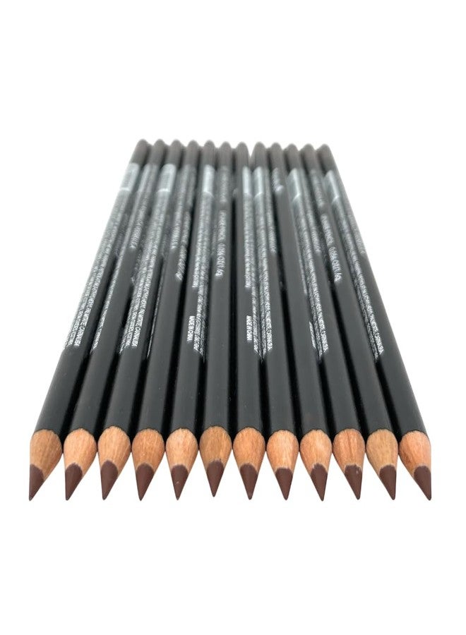 12-Piece Wooden Lip Liner Pencil, High Pigmented Lip Makeup, Long-wearing, Deep and Rich in Color, 7.5 inches Long Pencil (L67 Dark Chocolate) - Image 1