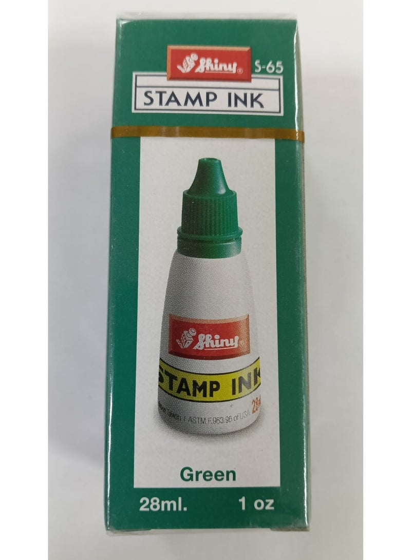 Shiny Stamp Pad Ink 28ml-1Oz Green Color - Image 1