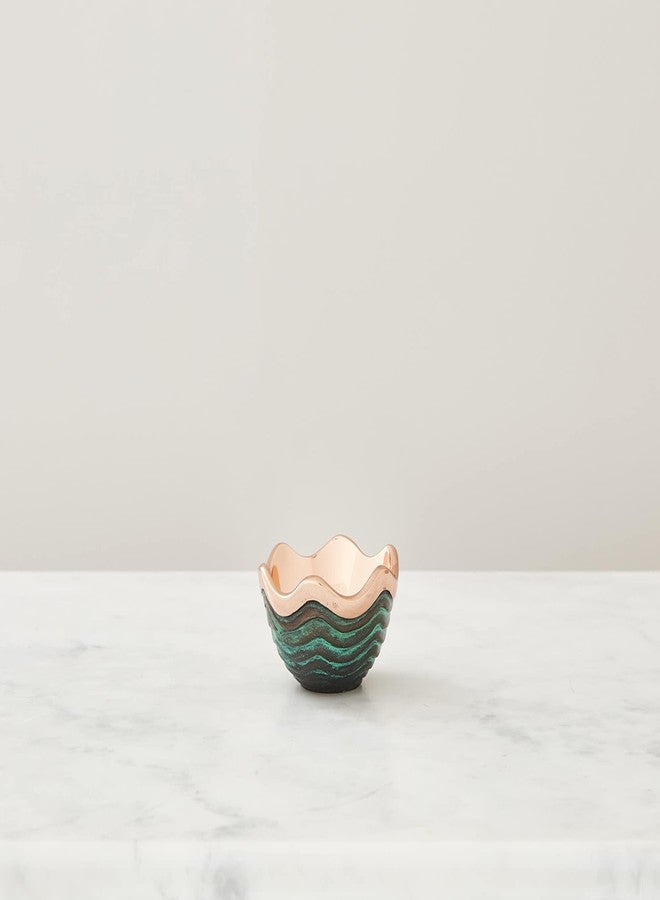 Nambe Nambé Copper Canyon Bowl - 4.5 Inch Decorative Copper Accent Dish with Verdigris Patina, Sculptural Scalloped Rim Design, Stylish Home Tabletop & Kitchen Decor Serving Piece - Image 5