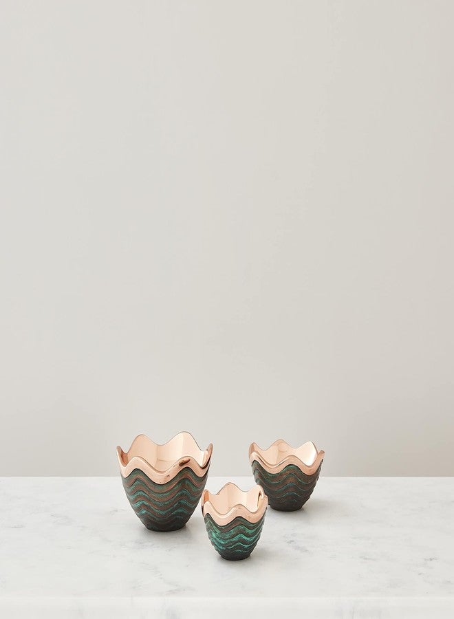 Nambe Nambé Copper Canyon Bowl - 4.5 Inch Decorative Copper Accent Dish with Verdigris Patina, Sculptural Scalloped Rim Design, Stylish Home Tabletop & Kitchen Decor Serving Piece - Image 4