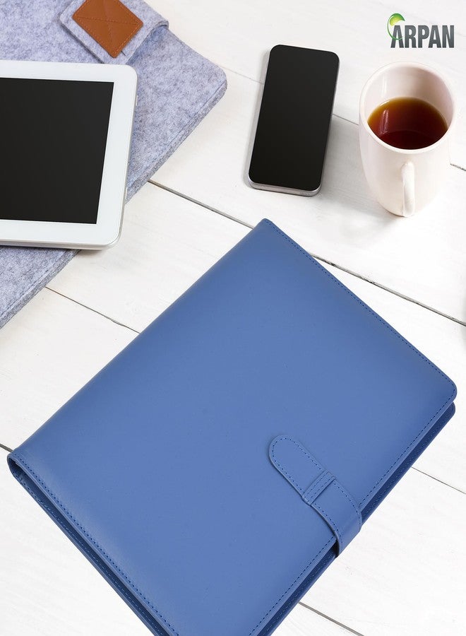 Arpan A4 Certificate Presentation Folder, Faux Leather Document Organizer, Professional Portfolio Book, Conference Display Binder (Blue, 36 Pockets 72 Sides) - Image 4