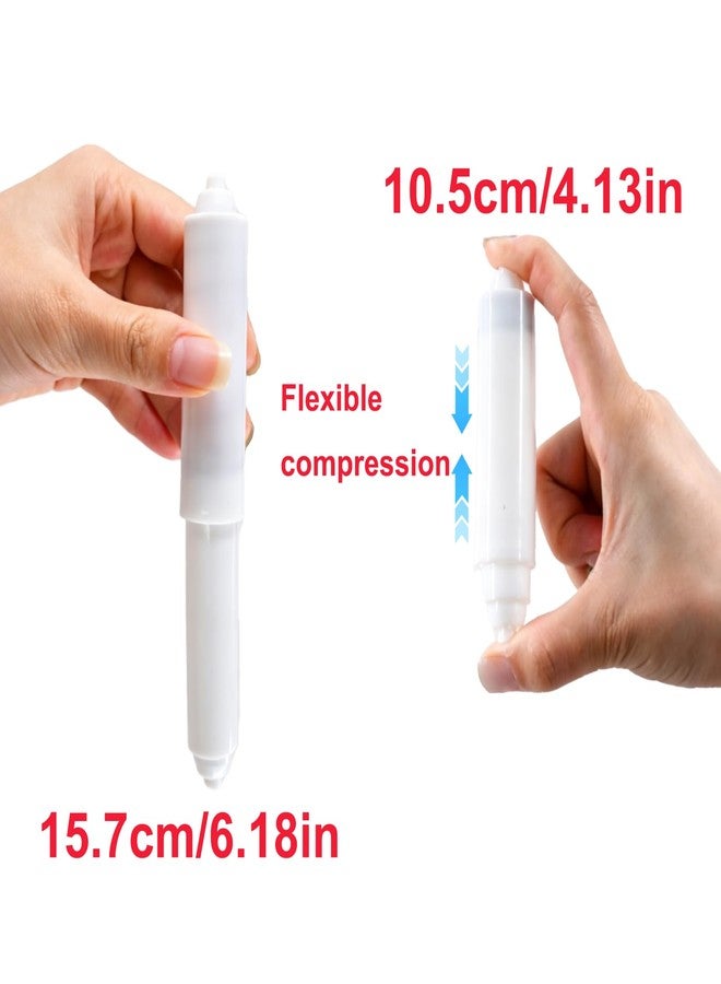 Anglepingping 3 Pack Universal Toilet Paper Holder Toilet Plastic Retractable Paper Replacement Rod Toilet Tissue Roll Holder Rod Spring Loaded Insert for Bathroom (White) - Image 2
