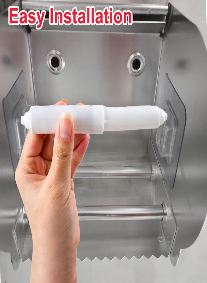 Anglepingping 3 Pack Universal Toilet Paper Holder Toilet Plastic Retractable Paper Replacement Rod Toilet Tissue Roll Holder Rod Spring Loaded Insert for Bathroom (White) - Image 5