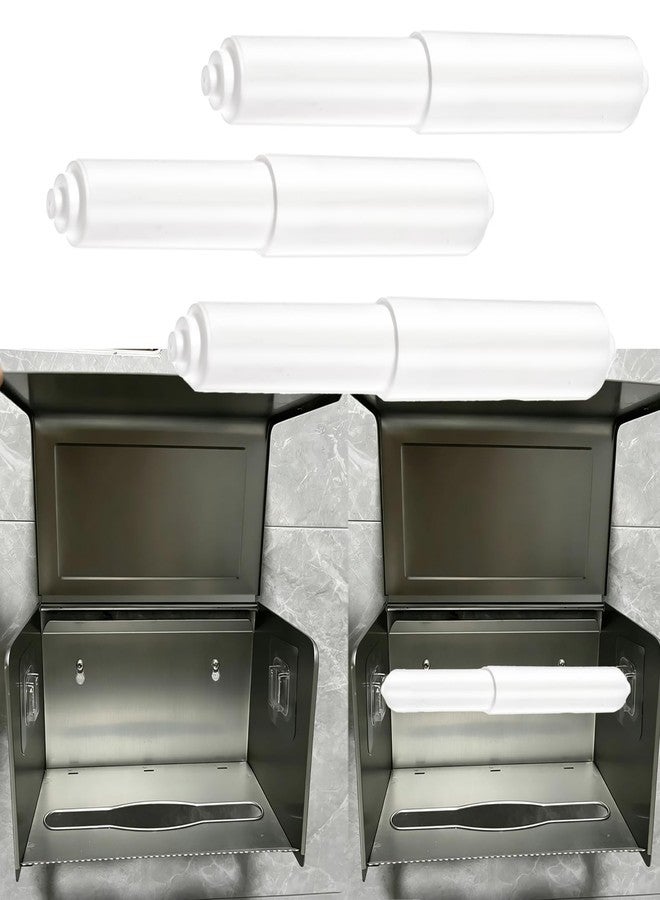 Anglepingping 3 Pack Universal Toilet Paper Holder Toilet Plastic Retractable Paper Replacement Rod Toilet Tissue Roll Holder Rod Spring Loaded Insert for Bathroom (White) - Image 3
