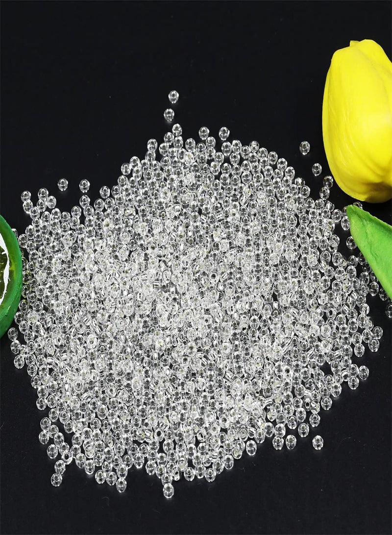 GGOOT Bulk Seed Beads 110 grams About 350pcs, 3mm 8/0 Glass Craft Beads for Making Earrings, Bracelets, Pendants, Waist Jewelry,DIY Handmade Seed Beads（Transparent silver core）  - Image 4