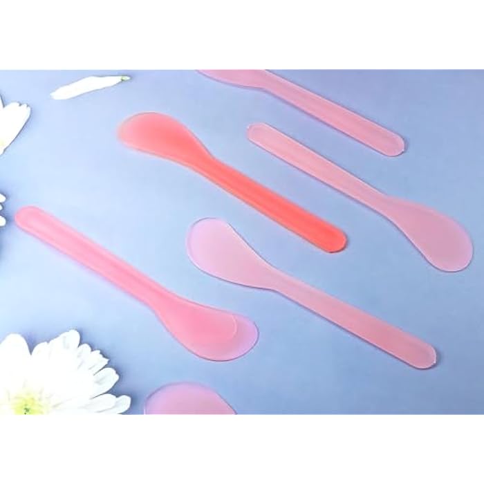 ONLYKXY 5inch Random Color Plastic Beauty Spoon Facial Cream Brush Makeup Scoop Mud Reusable Cosmetic Dig Scoop Spatula Mask Tip for Lotions Moisturizers Home Salon DIY Facemask Mixing Sampling (6) - Image 4