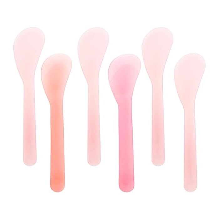 ONLYKXY 5inch Random Color Plastic Beauty Spoon Facial Cream Brush Makeup Scoop Mud Reusable Cosmetic Dig Scoop Spatula Mask Tip for Lotions Moisturizers Home Salon DIY Facemask Mixing Sampling (6) - Image 1