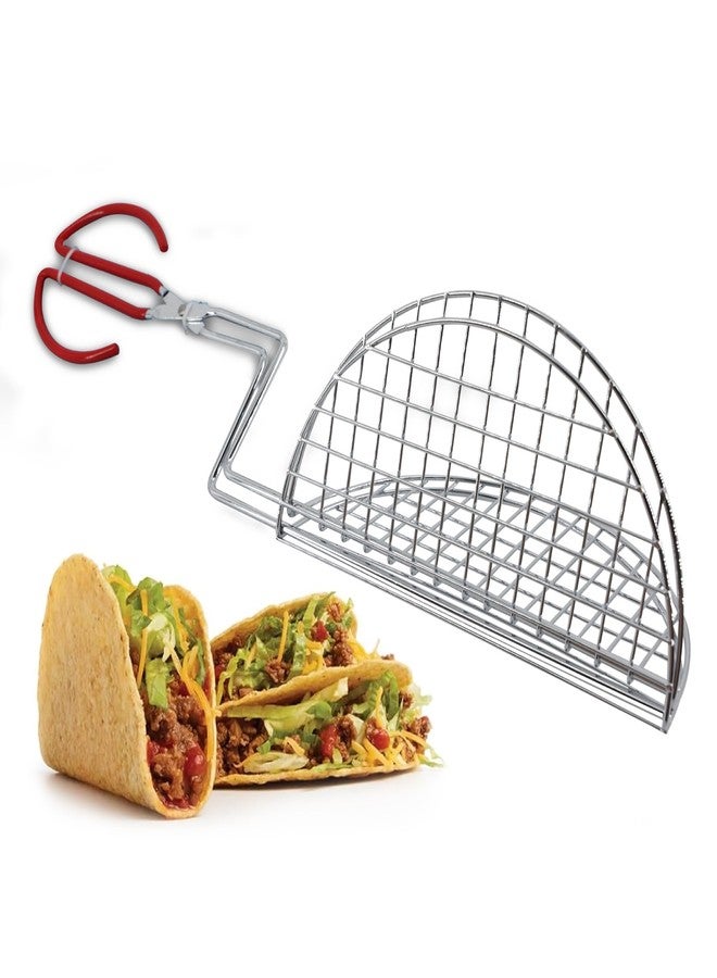 StarBlue Taco Shell Tongs for Frying - 8 Inch Easy-Grip Tool for Making Crispy Taco Shells - Heat-Resistant and Dishwasher Safe - Image 1