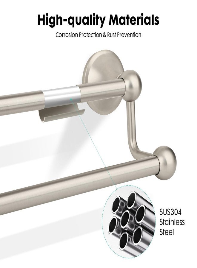 Ntipox Antique Bathroom Double-Towel Bar Brushed Nickel, 24 Inch Towel Racks for Bathroom Wall Mounted,Bathroom Accessories Towel Holder,Bathroom TwoTowel Rod Hanger - Image 3