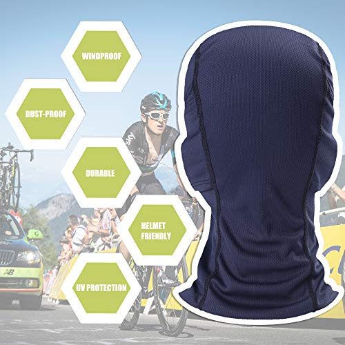hikevalley Balaclava Face Mask Adjustable Windproof UV Protection Hood (US, Alpha, One Size, Dark Blue) - Image 4