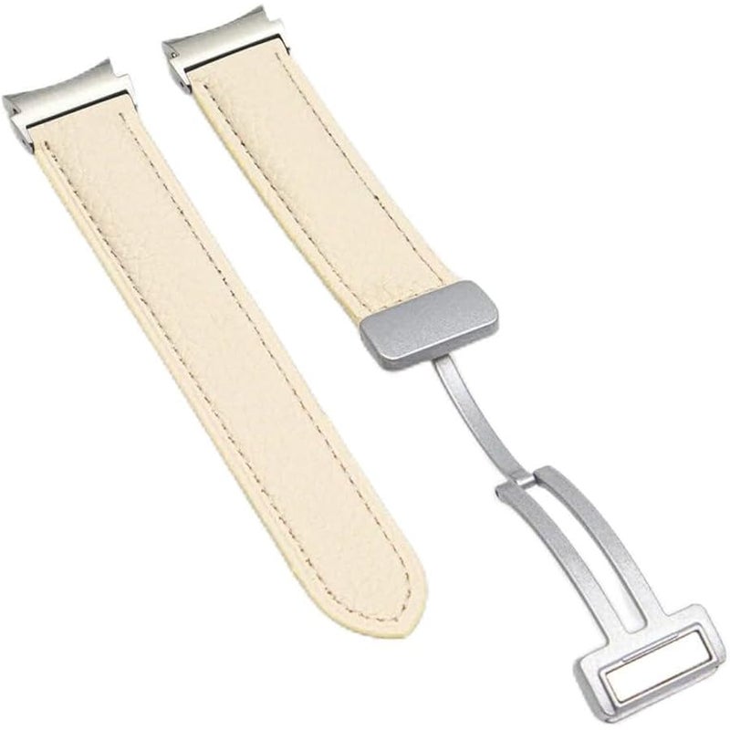 No Gaps Leather Band for Samsung Galaxy Watch 6 5 4 40mm 44mm 46mm 42 43 47mm 5 Pro 45mm Magnetic Buckle Watch Strap - Image 1