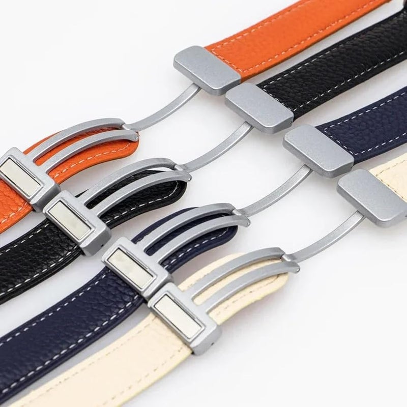 No Gaps Leather Band for Samsung Galaxy Watch 6 5 4 40mm 44mm 46mm 42 43 47mm 5 Pro 45mm Magnetic Buckle Watch Strap - Image 3