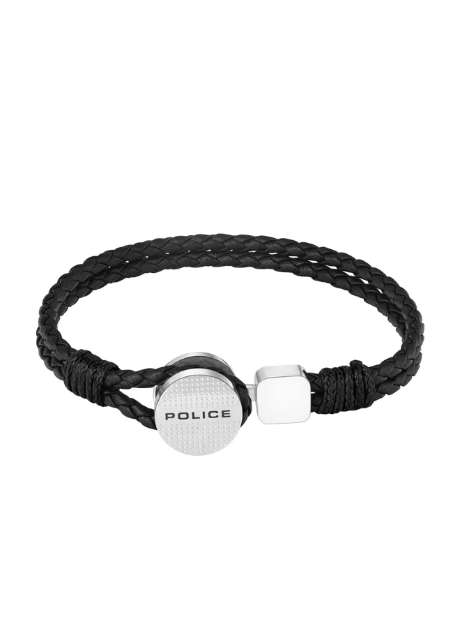 بوليس Deep-Set Bracelet for Men Stainless Steel with Black LeatherPEAGB0005801