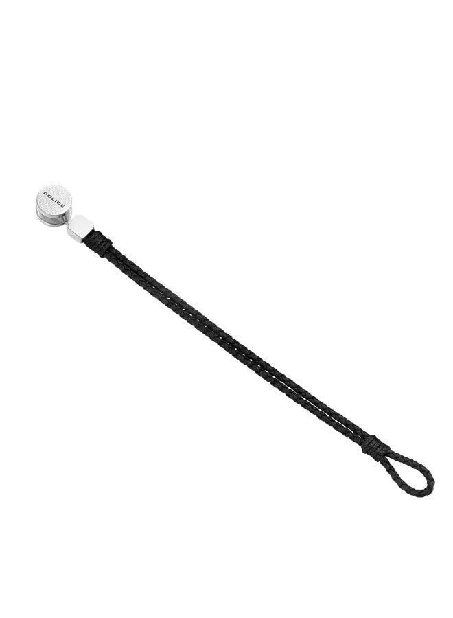 Police  Deep-Set Silver Stainless Steel and Black Braided Leather Bracelet for Men 180mm for Men | Best Price UAE