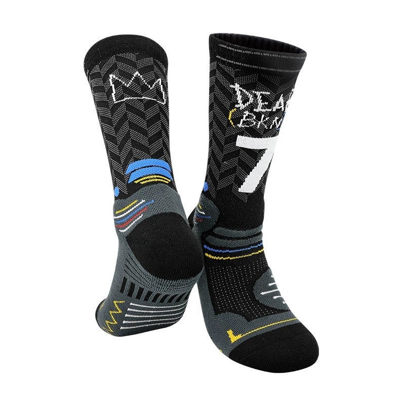 Generic Summer Mens High-Top Basketball Socks Breathable Sweat-Absorbent JCB5513 black - Image 3