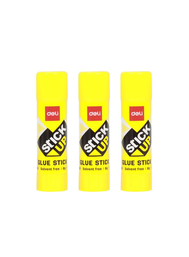 Deli 3-Piece Stick Up Strong Adhesive Glue Sticks White 8g 145968 - Image 2