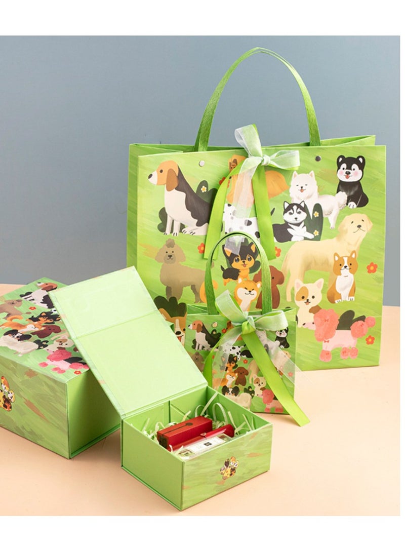 مجموعة تغليف Dog Paradise - كبيرة 34 × 27 × 14 سم (مع ورق ممزق وبطاقات تهنئة وصندوق هدايا وحقيبة هدايا) - Image 2
