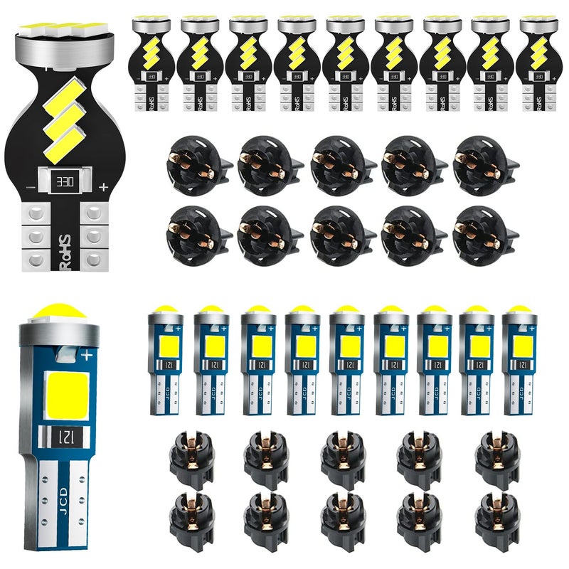 Antline T5 37 74 73 2723 2721 194 T10 168 2825 W5W LED Bulb White, Super Bright PC74 PC37 PC168 PC194 PC161 LED Replacements for Interior Dome Map Dashboard Panel Gauge Indicator Lights (Pack of 10) - Image 1