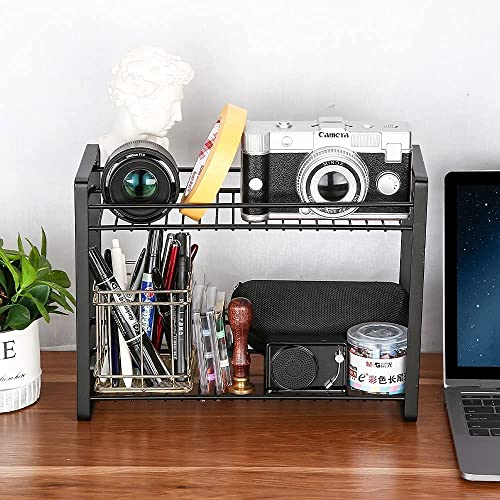 Craftland Metal 2 Tier Kitchen Organizer counter top Stand Shelf Holder Storage Rack for Spice Jars Utensils Dishes Plate(Black) - Image 4