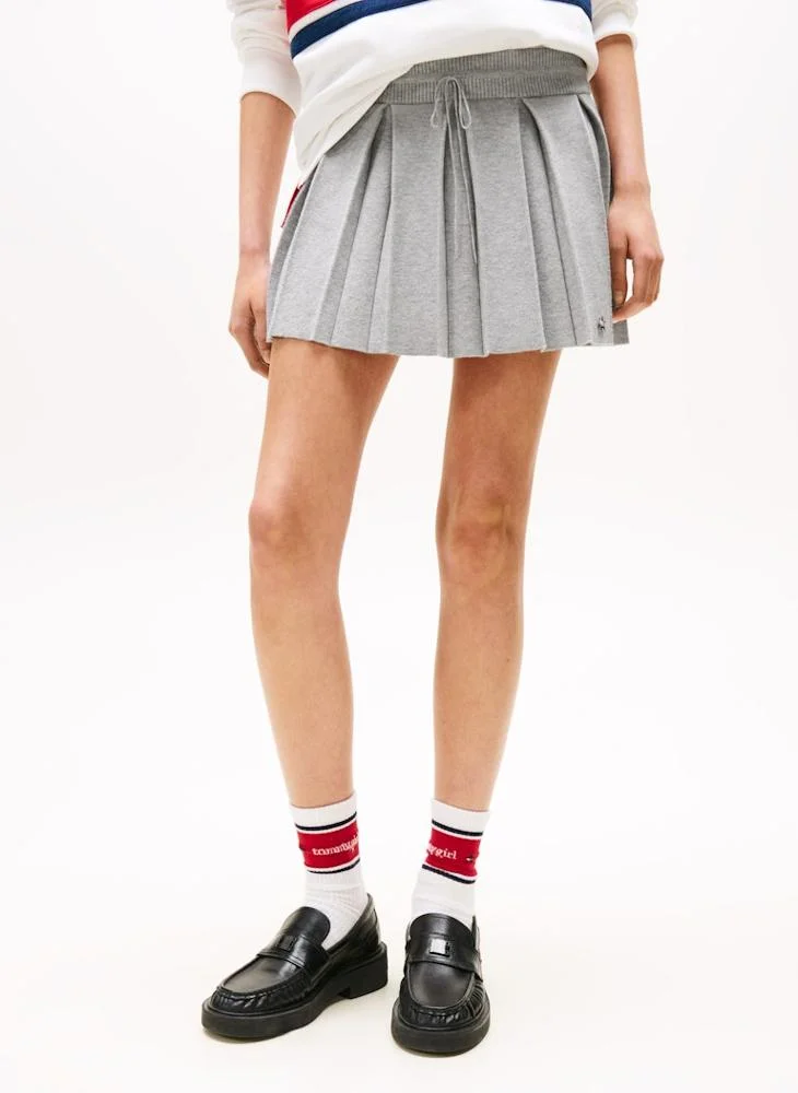TOMMY JEANS Pleated High Waist Knit Skirt