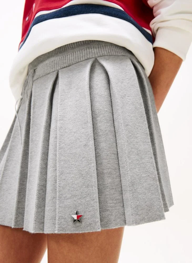 TOMMY JEANS Pleated High Waist Knit Skirt