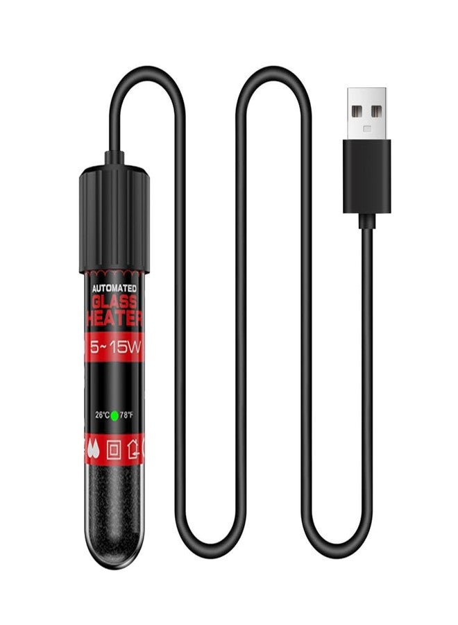 DONGKER Small Aquarium Heater,5W/10W/15W Mini Fish Tank Heater Constant Temperature 78℉(26℃) with Overheating Protection for 1-2 Gal Tanks - Image 1