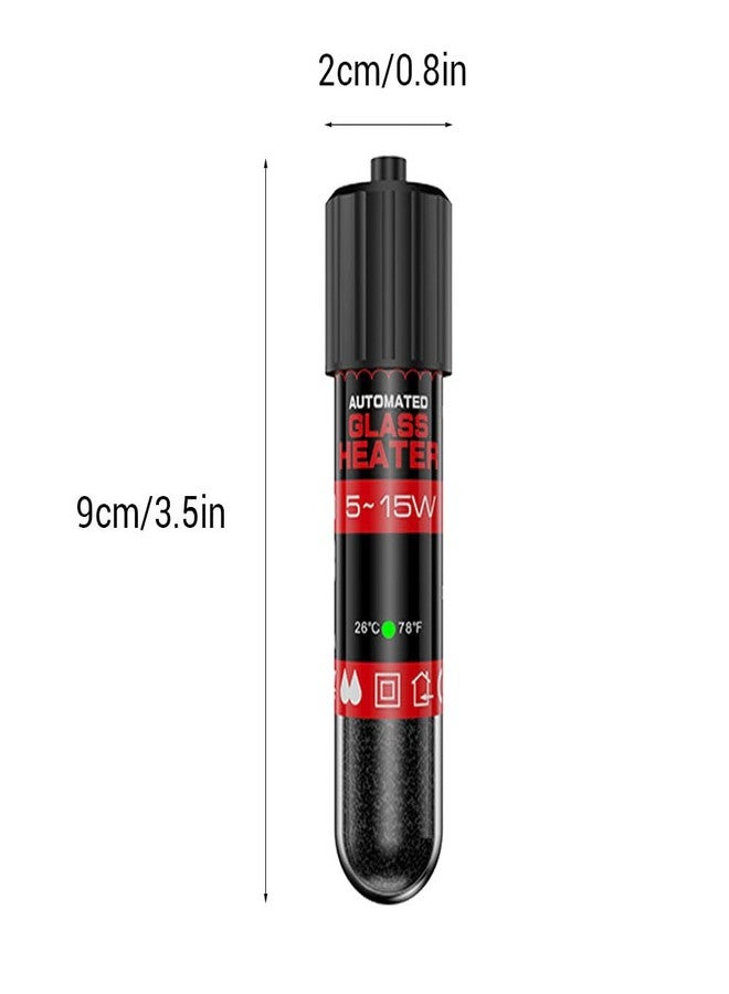 DONGKER Small Aquarium Heater,5W/10W/15W Mini Fish Tank Heater Constant Temperature 78℉(26℃) with Overheating Protection for 1-2 Gal Tanks - Image 4