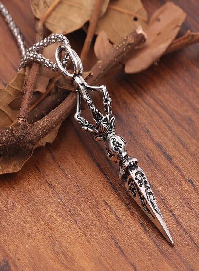 Saiizen Protective Buddhist Pendant Chain Stainless Steel Never Fade Necklace for boys Silver Stainless Steel Pendant Set - Image 2