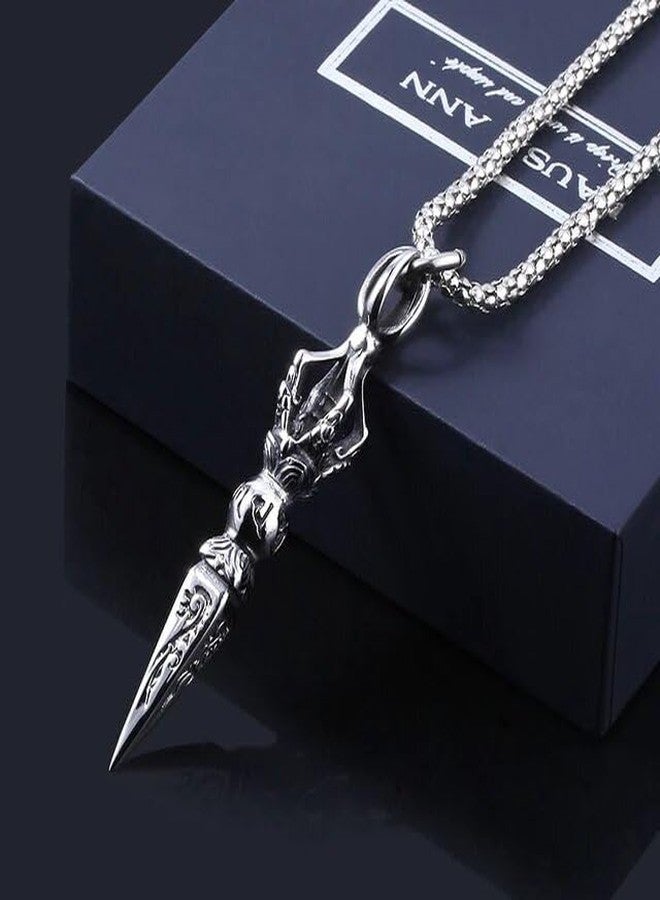 Saiizen Protective Buddhist Pendant Chain Stainless Steel Never Fade Necklace for boys Silver Stainless Steel Pendant Set - Image 5