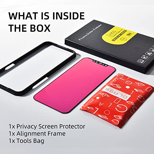 EGKimBa Privacy Screen Protector compatible with iPhone 12 Pro Max, 6.7 inch Gradient Colorful Electroplated Anti-Spy Anti-Blue Light Easy Installation Tempered Glass - Image 2
