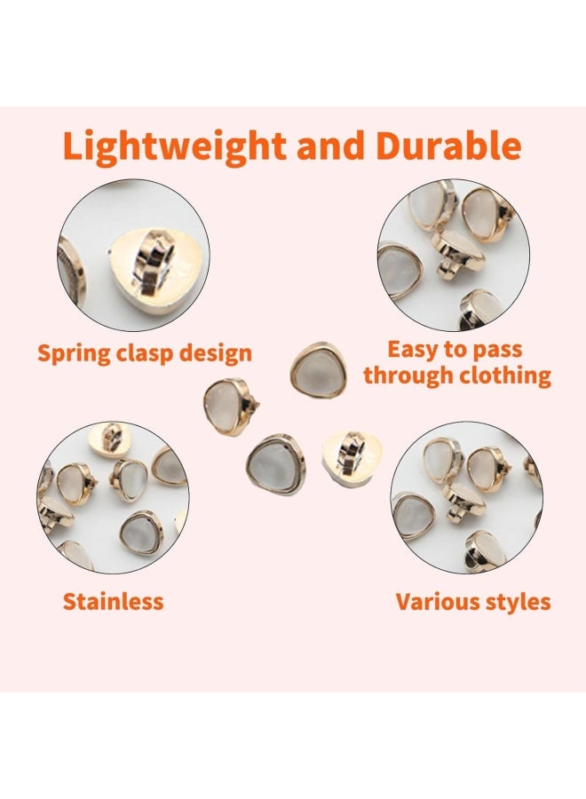 100Pcs Sew in Faux Imitation Pearl Buttons Vintage Pearl Buttons Set DIY Craft ction for Clothes Wedding Dress Assorted Sizes with Storage Case (10 Styles)  - Image 4