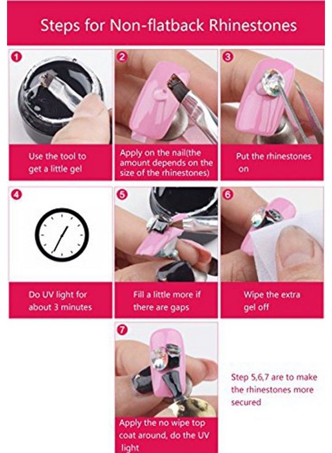 Minejin Nail Art Rhinestone Glue Gem Super Sticky Jewelry 8Ml Gel Diamond Polish Decoration With Pen Tools Uv Light Cured Needed 2Box - Image 5