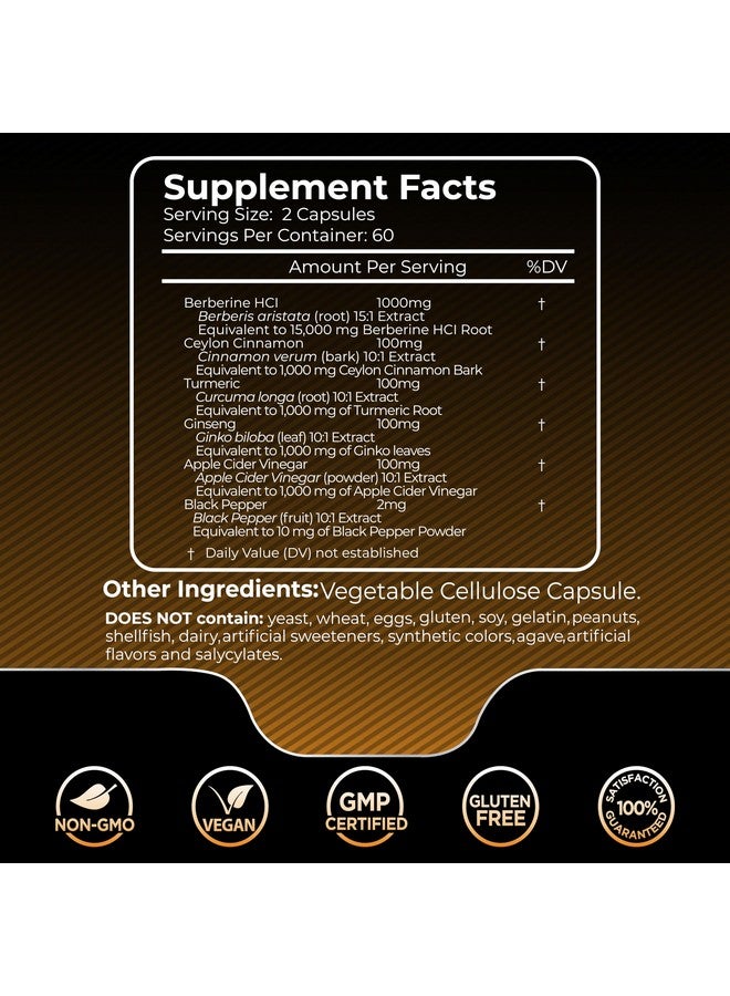 WELLNESS LABSRX Berberine Supplement 15,000mg - Berberine with Ceylon Cinnamon, Liposomal Berberine Supplement Organic, Berberine Supplements, Metabolism, Cholesterol - 120 Capsules - Image 2