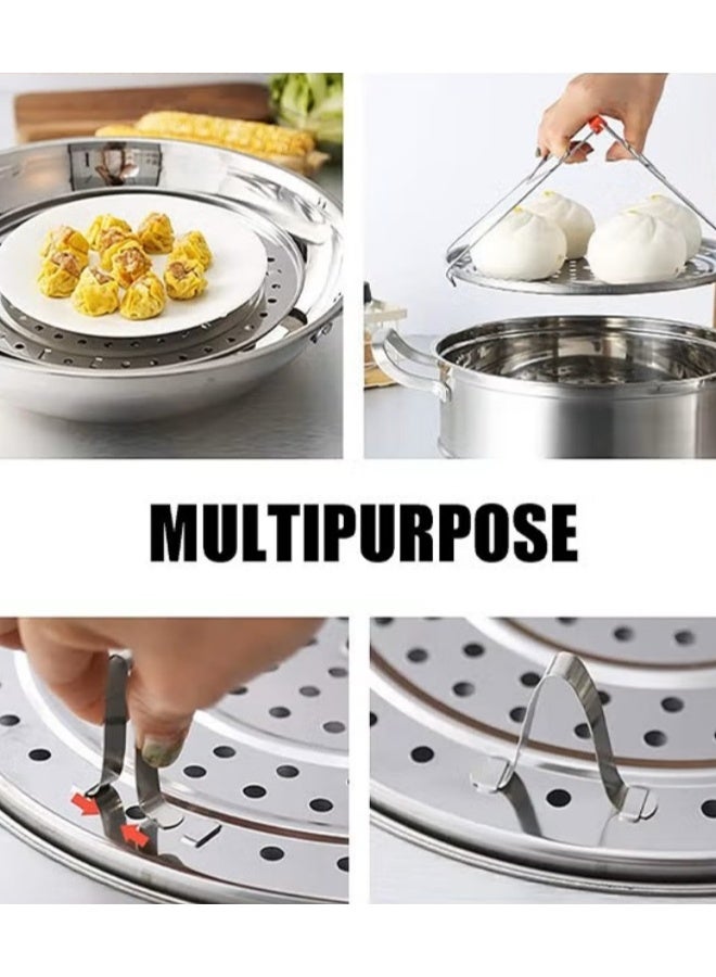 EETU 6 PCS Stainless Steamer Rack,Pressure Cooker Canner Rack  Cooling Rack with Detachable Legs,Round Pot Steaming Tray for Baking Cooking Steaming(7 7.5 8.5 9.25 10in with Anti-scald Clip) - Image 4
