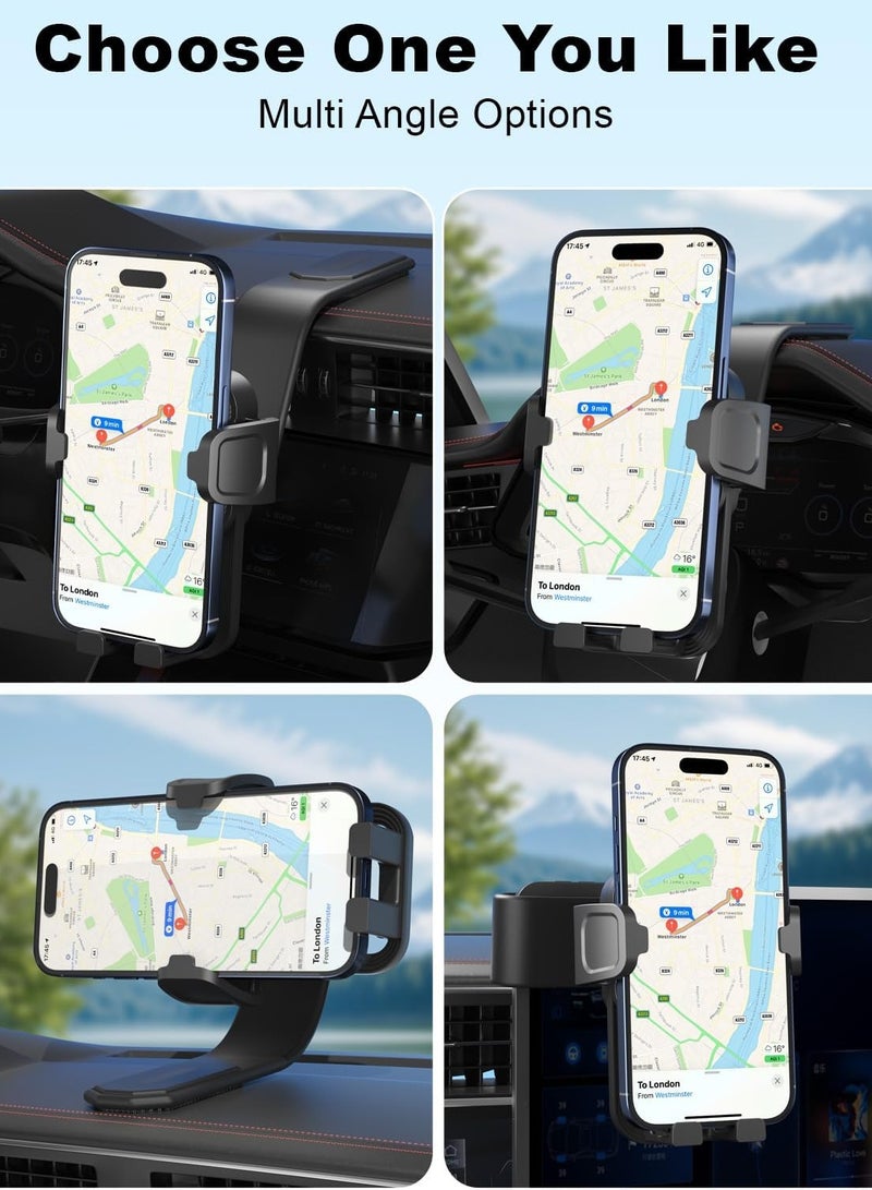 Car Phone Holder, Universal Car Mount Dashboard & Windshield Suction Cup Phone Holder, Car Phone Mount, and Bendable Memory Titanium Alloy, for iPhone & Android Smartphone - Image 4